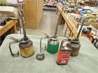 (4) Oil Cans, Farm-Dul Utility Oil Tin -