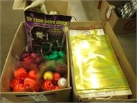 (2) Boxes w/ Lg. Gift Bags, Lighted Skeleton,