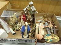 (2) Boxes w/ Religious Collectibles & Figurines
