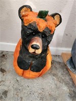 Pumpkin Wood Carved Bear