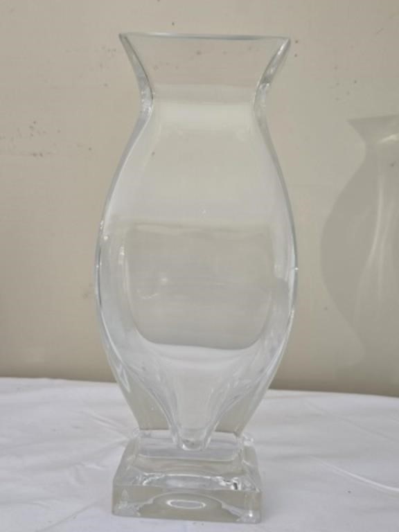 Heavy Thick Glass Decorative Vase