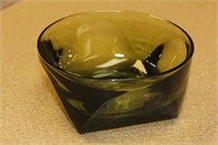 Mid Century Modern Style Green Glass Bowl