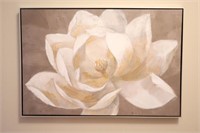 LARGE Lotus Floral on Stretcher Frame