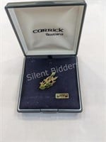 Carrick Genuine Jade & Gold Tone Brooch
