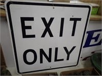 Exit Only Metal Sign - 24"Wx24"H