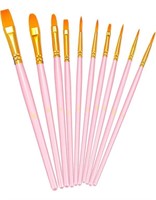 PAINT BRUSHES SET, 10 PIECES ROUND POINTED TIP