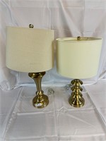 2 Brass Contemporary Decorator Lamps