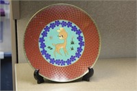 Chinese Cloisonne Plate  - Bambi