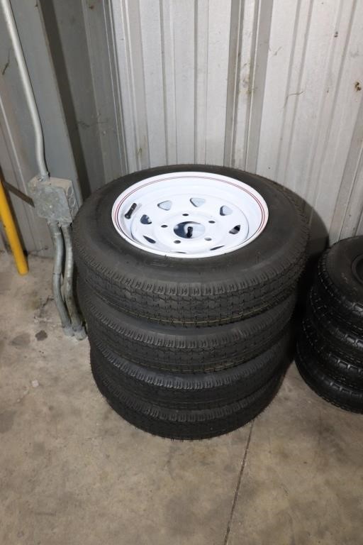 4 Utility Tires on Rims - 4.80-12, New
