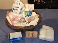 Basket of Misc First Aid Items