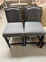 Pair of Upholstered Contemporary Bar Stools