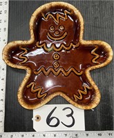 Hull Gingerbread Man Pottery Serving Tray