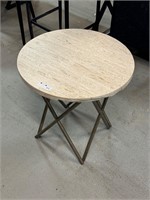 Contemporary Stone & Metal End Table