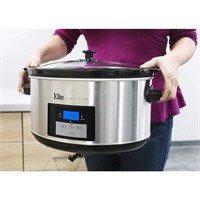 $50  Elite 8.5-Qt Stainless Steel Slow Cooker