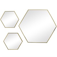 $20  Scott Living Gold Hexagon Wall Mirrors Set