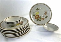 Lot Of Retro Kitchen Stoneware -plates And Bowl