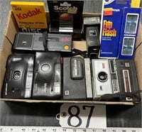Lot of Vintage Cameras Kodak Vivitar Flash Bulbs