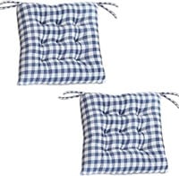 Set of 2 Buffalo Plaid Chair Cushions, Kitchen Cha
