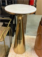 Brass End Stand w/ Marble Top