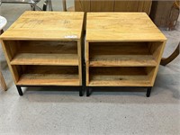 Pair of Contemporary Wood End Tabels
