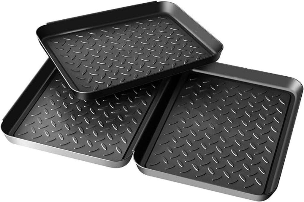Boot Mat Tray for Floor Protection,3 Pack Black Sh