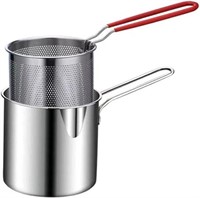 Deep Fryer Pot with basket, Stainless Steel Frying