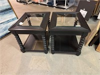 Glass Inlaid Contemporary End Tables