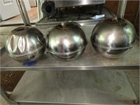 Set of 3 Stainless Metal Kerosene Lanterns