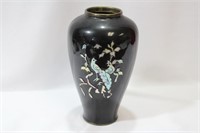 A Korena Mother of Pearl and lacquer Vase
