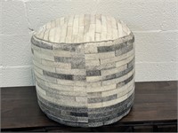 Patterned Upholstered Hassock