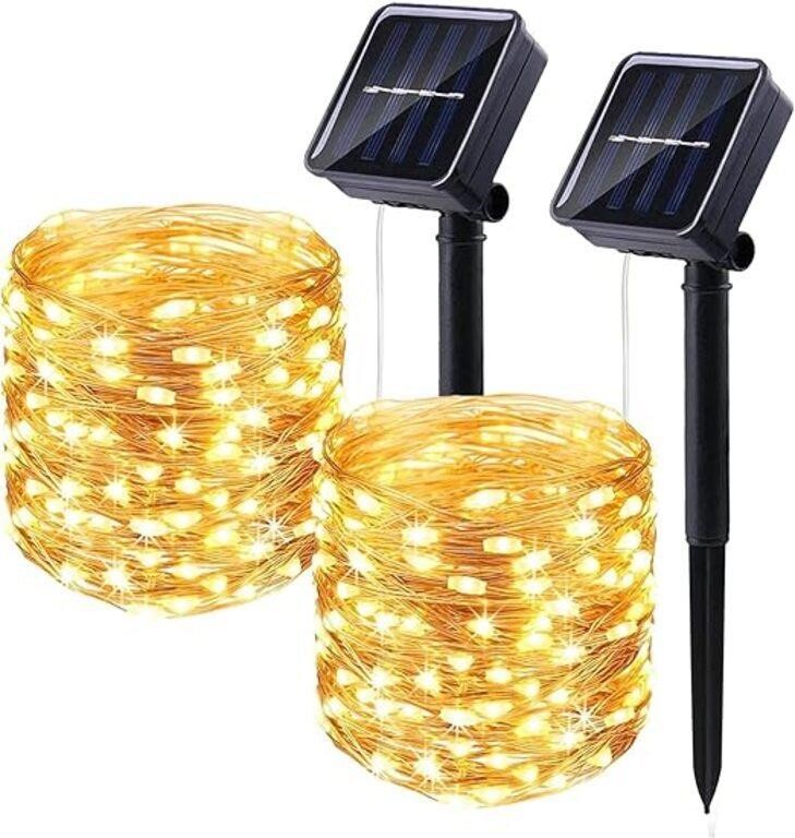 2024 New Upgraded 2 Pack Solar String Lights Outdo