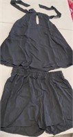 XL Black Sleeveless top and shorts