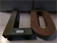 2- 18" Aluminum letters "O" & "L"