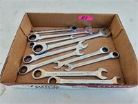Open end and ratchet wrench lot