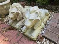 Pair of gorgeous solid concrete lions