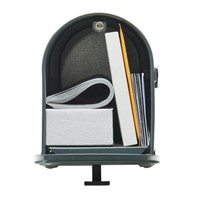 $20  Gray Metal Standard Mailbox - Post Mount