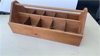 Wooden Tool Tote Caddy Storage Bin