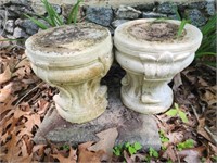 Pair of concrete plant stands