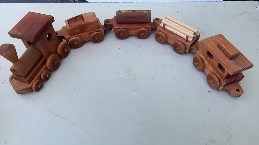Wooden Craftsman Made Toy Train Set