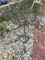 Green metal plant stand