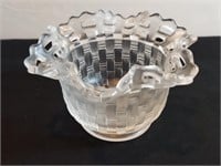 Fenton Basket Weave Crystal Velvet Open Edge Vase