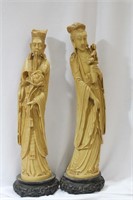 A Carved Resin Chinese Emperor and Empress