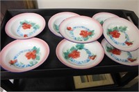 Set of 8 Vintage Chinese Enamel Bowls