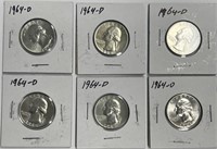 1964-D Washington Silver Quarter 90% Silver