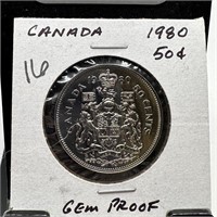 1980 CANADA GEM PROOF HALF DOLLAR