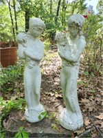 Pair of Heavy Yard Decor Statues