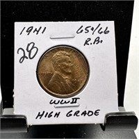 1941 WHEAT PENNY CENT WWII HIGH GRADE