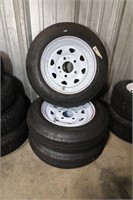 3 Utility Tires on Rims -  4.80-12, New