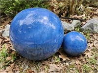Pair of Ceramic Like Outdoor Decor Balls