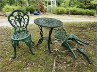 3pcs Cast Iron Table And Chairs As Is